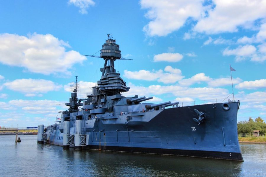 USS Texas Drydocks in Galveston